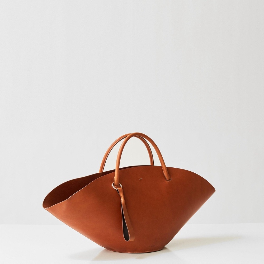 Jil Sander brown leather Sombrero Bag NWT